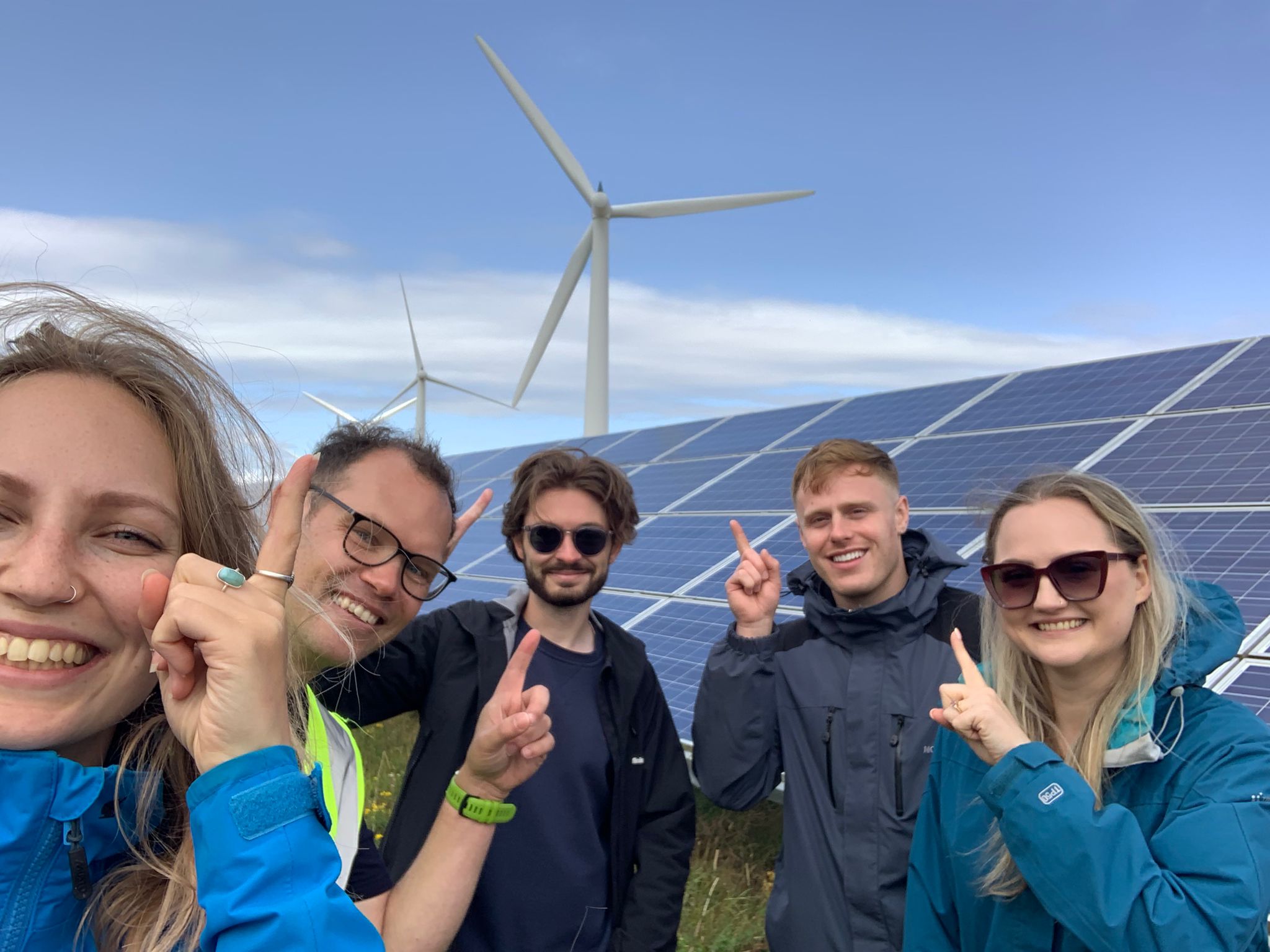 The Younity team on during a site visit to Westmill Wind Co-operative.