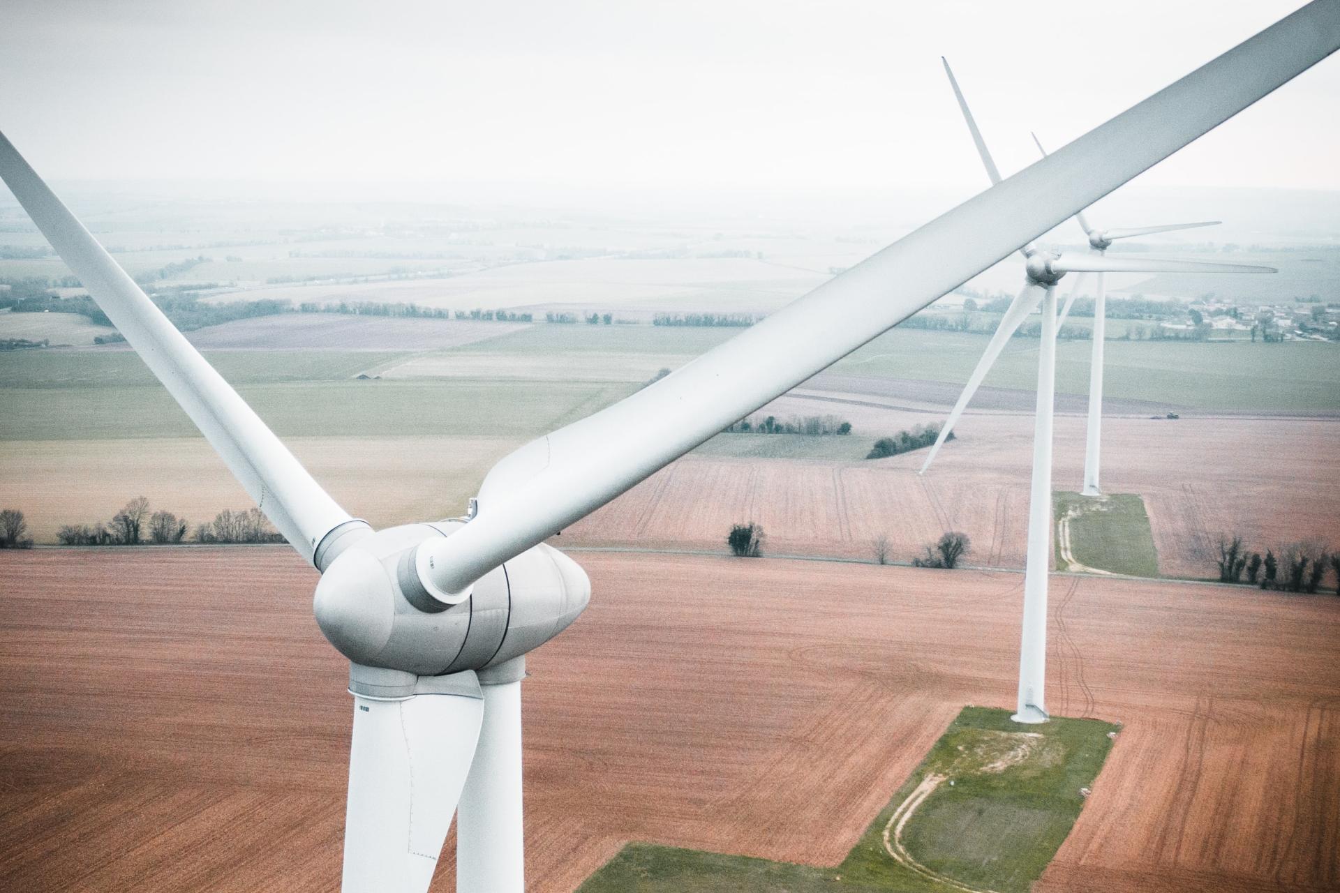 Wind Turbines in a field 