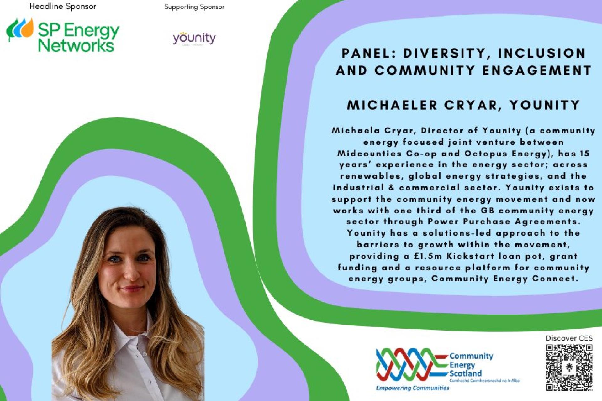 Michaela speaking at Community Energy Scotland