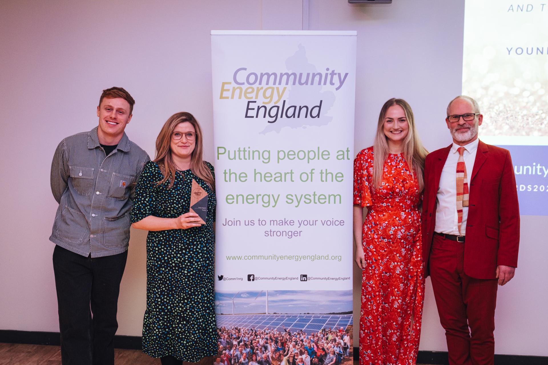 The Younity team receiving their award at the Community Energy England awards 2024