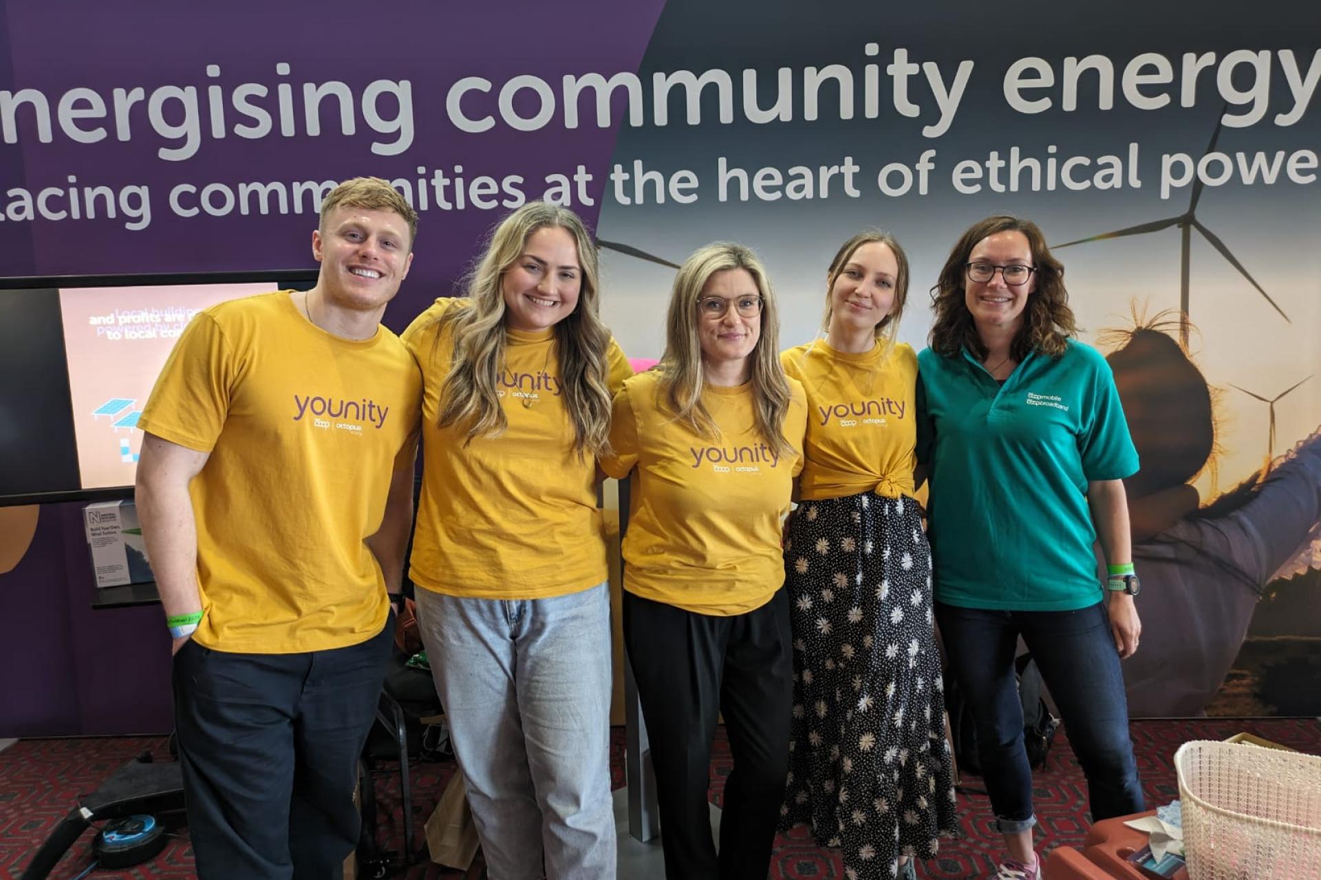 The Younity team posing at The Midcounties Co-op AGM.