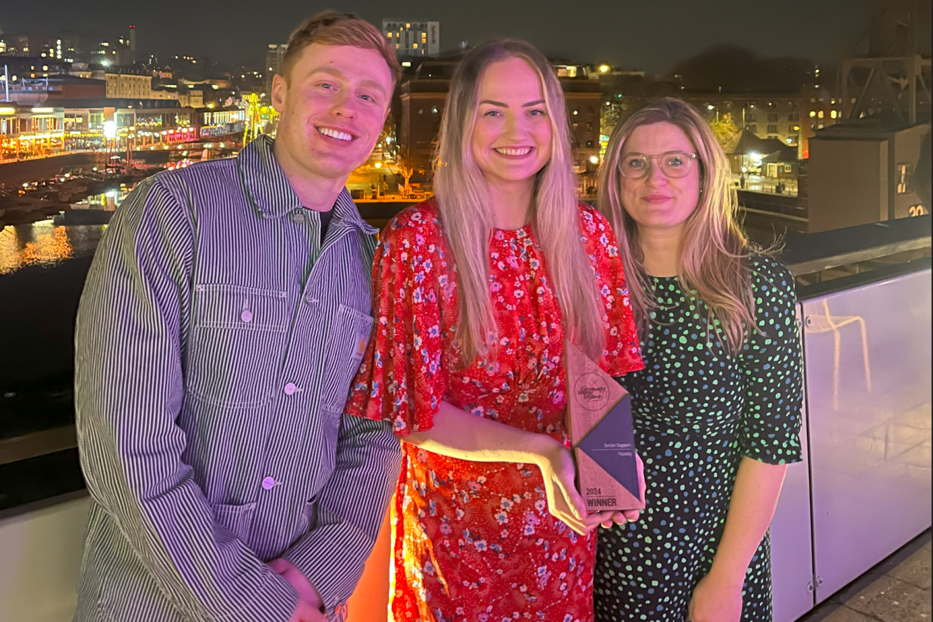 The Younity team posing with their award from the Community Energy England awards 2024.