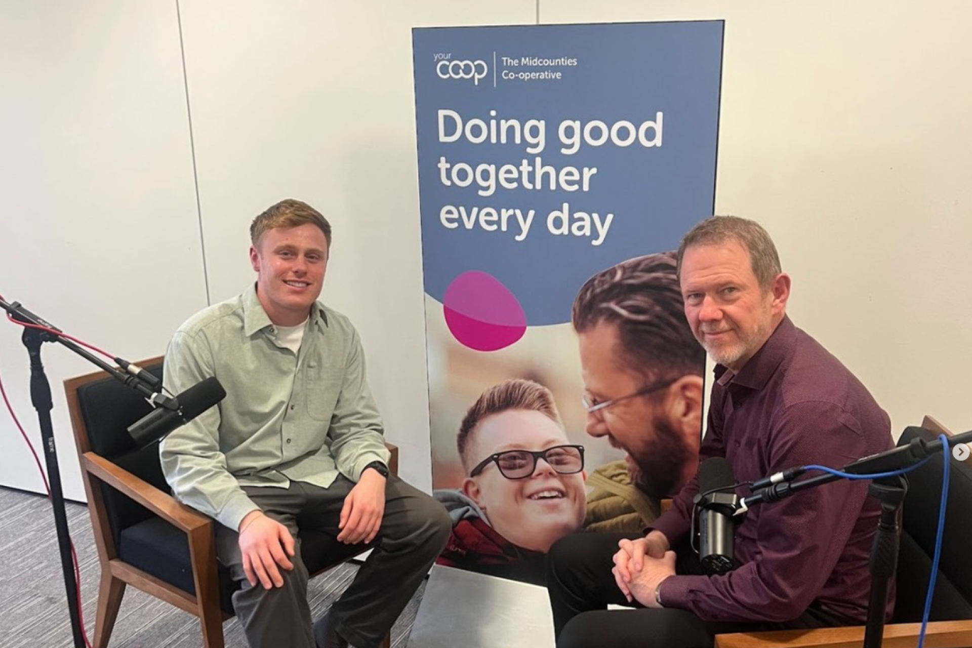 Ewan interviewing Philip Ponsonby The Midcounties Co-operative CEO