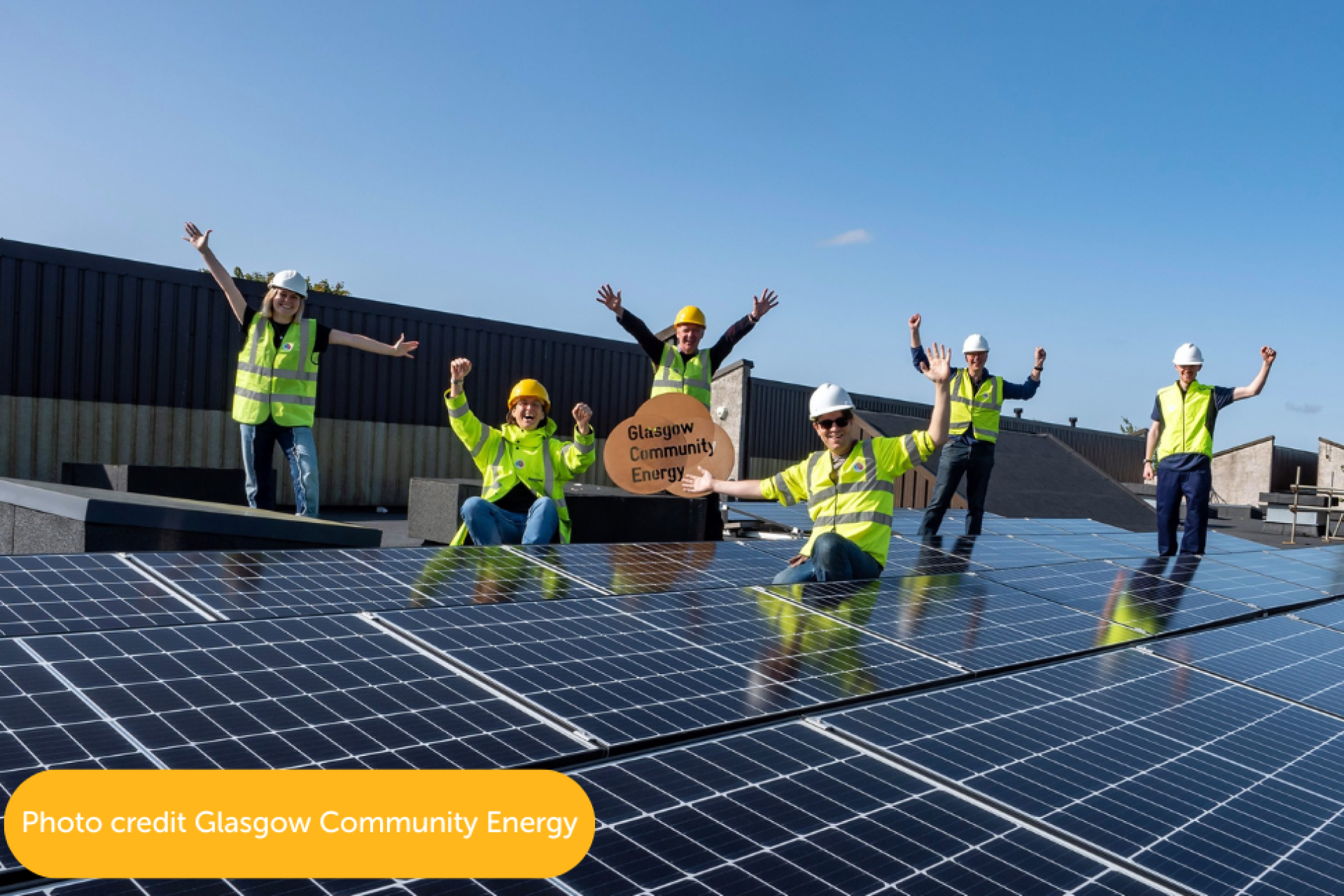 Glasgow Community Energy showcasing their solar panels.