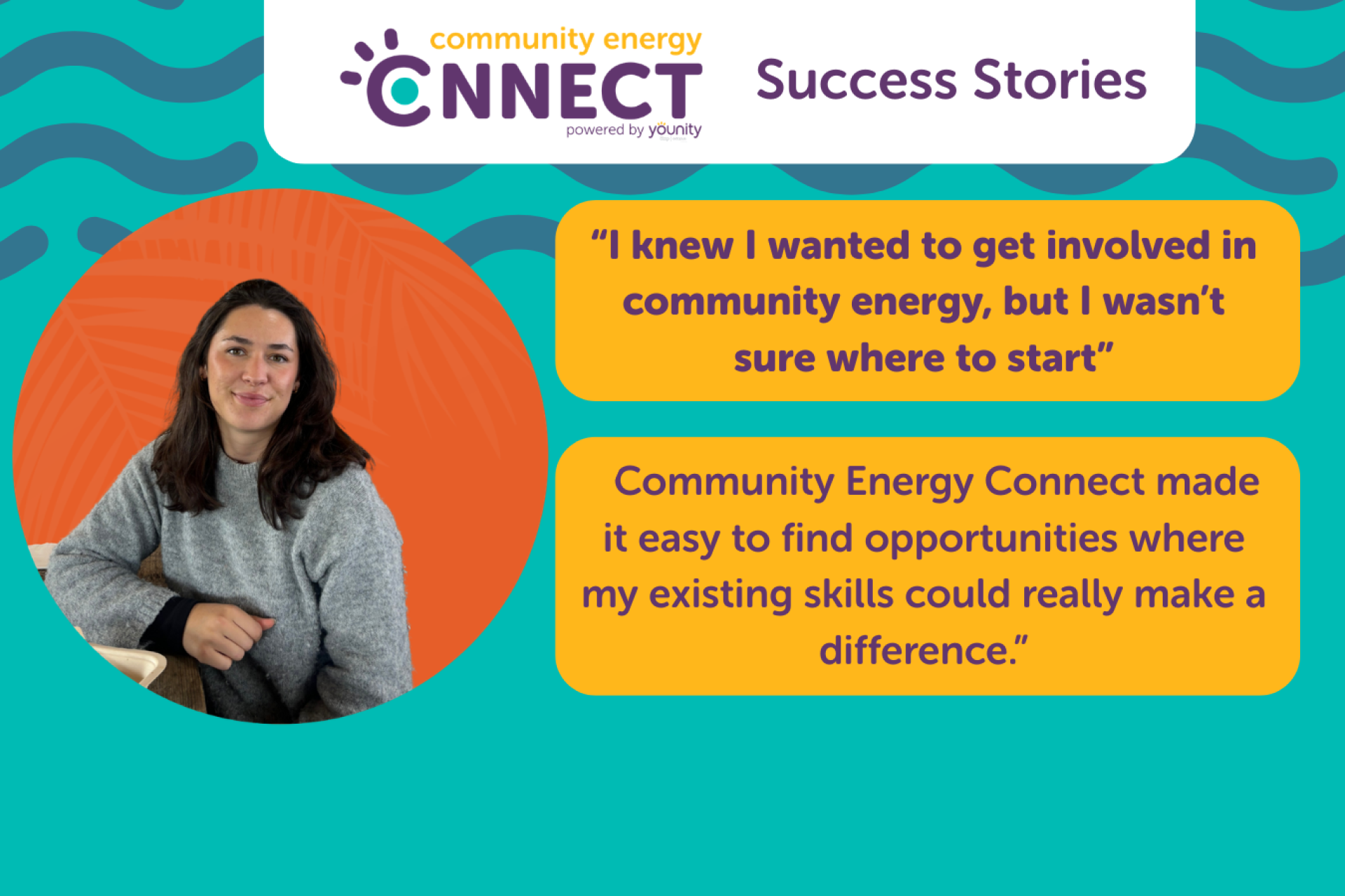 A positive testimony from a volunteer on the Community Energy Connect platform.