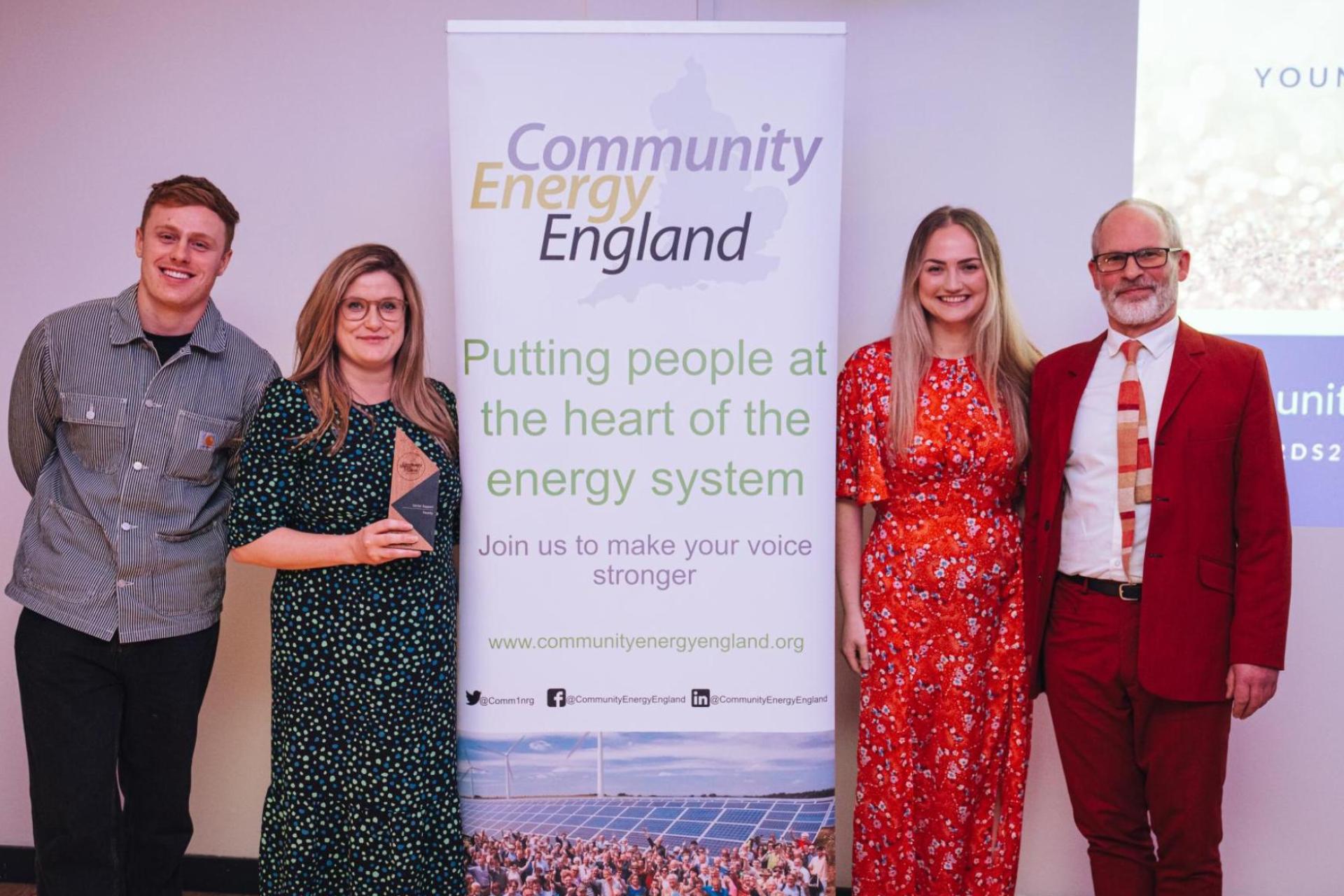 The Younity team receiving their award at the Community Energy England awards 2024